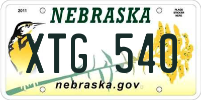 NE license plate XTG540