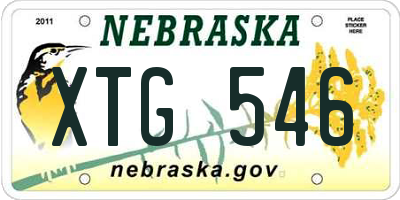 NE license plate XTG546