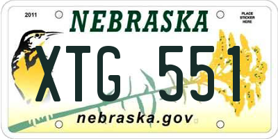 NE license plate XTG551