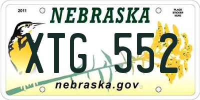 NE license plate XTG552