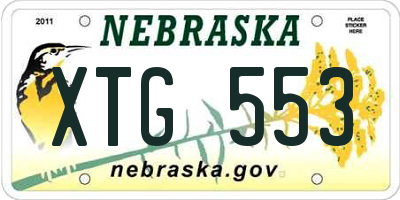 NE license plate XTG553