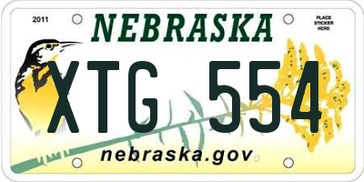 NE license plate XTG554