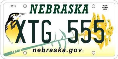 NE license plate XTG555