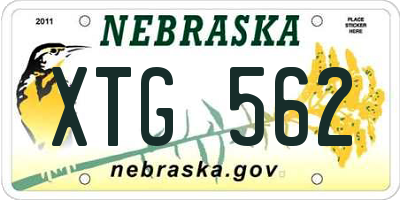 NE license plate XTG562