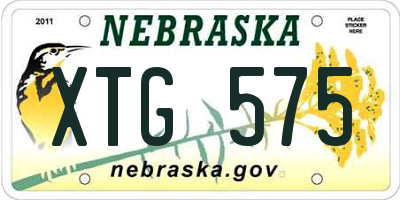 NE license plate XTG575