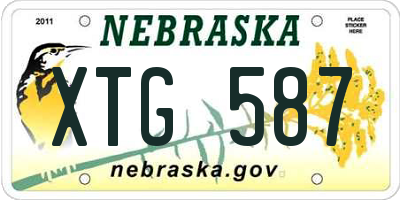 NE license plate XTG587