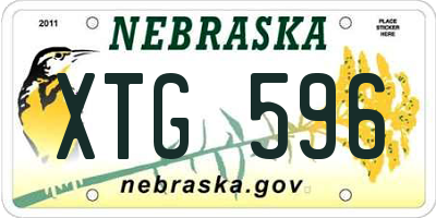 NE license plate XTG596