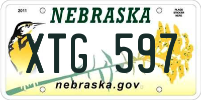 NE license plate XTG597