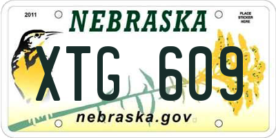 NE license plate XTG609