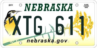 NE license plate XTG611