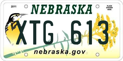 NE license plate XTG613