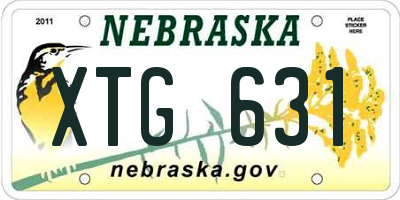 NE license plate XTG631