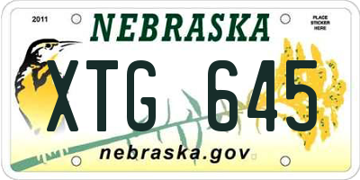 NE license plate XTG645