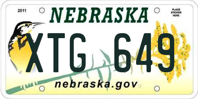 NE license plate XTG649
