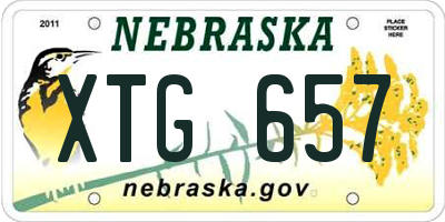 NE license plate XTG657