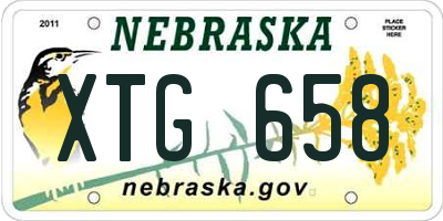 NE license plate XTG658
