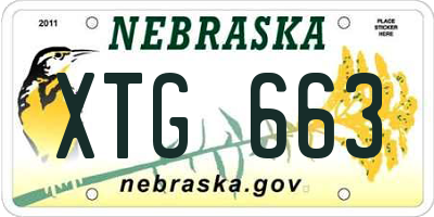 NE license plate XTG663