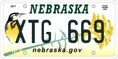 NE license plate XTG669