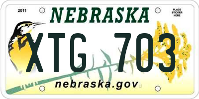 NE license plate XTG703
