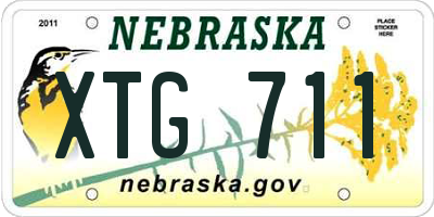 NE license plate XTG711