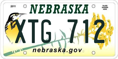 NE license plate XTG712