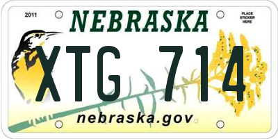 NE license plate XTG714