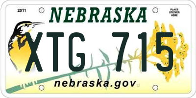 NE license plate XTG715