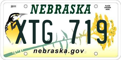 NE license plate XTG719