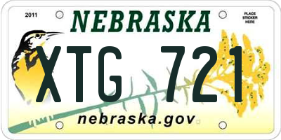NE license plate XTG721