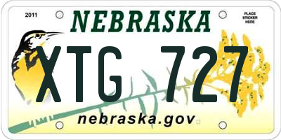 NE license plate XTG727