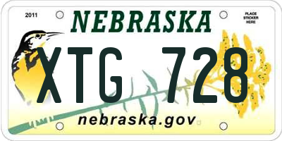NE license plate XTG728