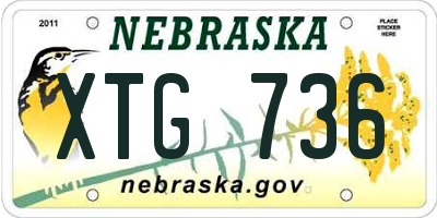 NE license plate XTG736
