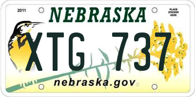 NE license plate XTG737