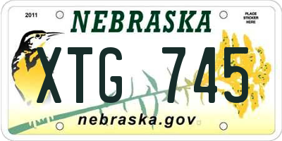 NE license plate XTG745