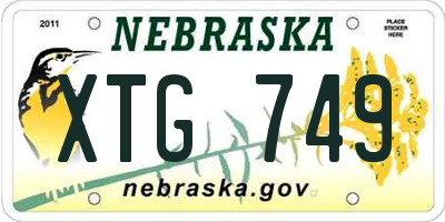 NE license plate XTG749