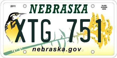 NE license plate XTG751
