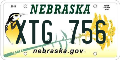 NE license plate XTG756