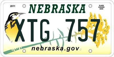 NE license plate XTG757