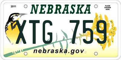 NE license plate XTG759