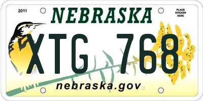 NE license plate XTG768