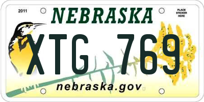 NE license plate XTG769