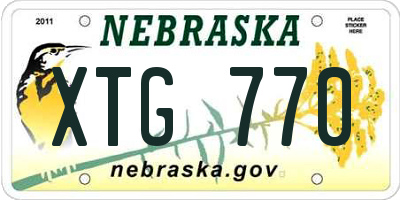 NE license plate XTG770