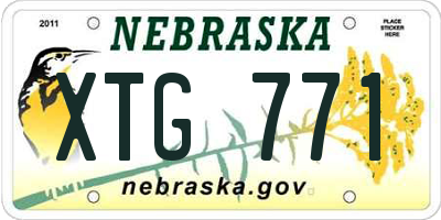 NE license plate XTG771