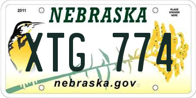 NE license plate XTG774