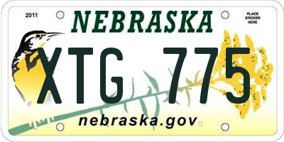NE license plate XTG775