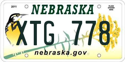 NE license plate XTG778
