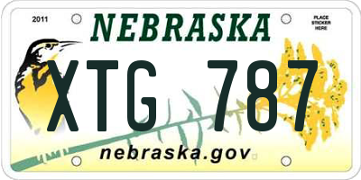 NE license plate XTG787