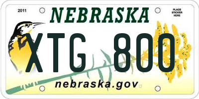 NE license plate XTG800