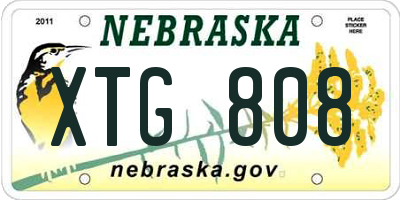 NE license plate XTG808