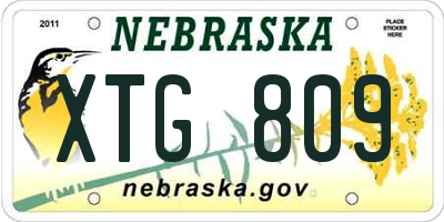 NE license plate XTG809